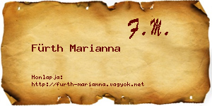 Fürth Marianna névjegykártya